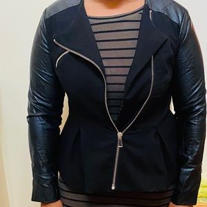 Faux Leather Peplum Jacket